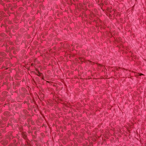 Ann Taylor Red Silk Button Up Top With High Band Collar Gathered VTG 1980s - Picture 6 of 6